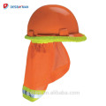 Hi-vis-Kalk-Polyester-Maschen-harter Hut-Hals-Farbton, hoher Sichtschutz-Sturzhelm Sun-Schild mit reflektierendem Streifen